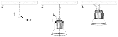 LED highbay hook install 150W LED highbay hook install 150W